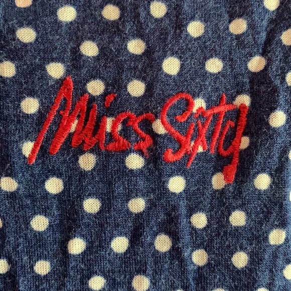 Miss Sixty blue polka dot top - Picture 3 of 4